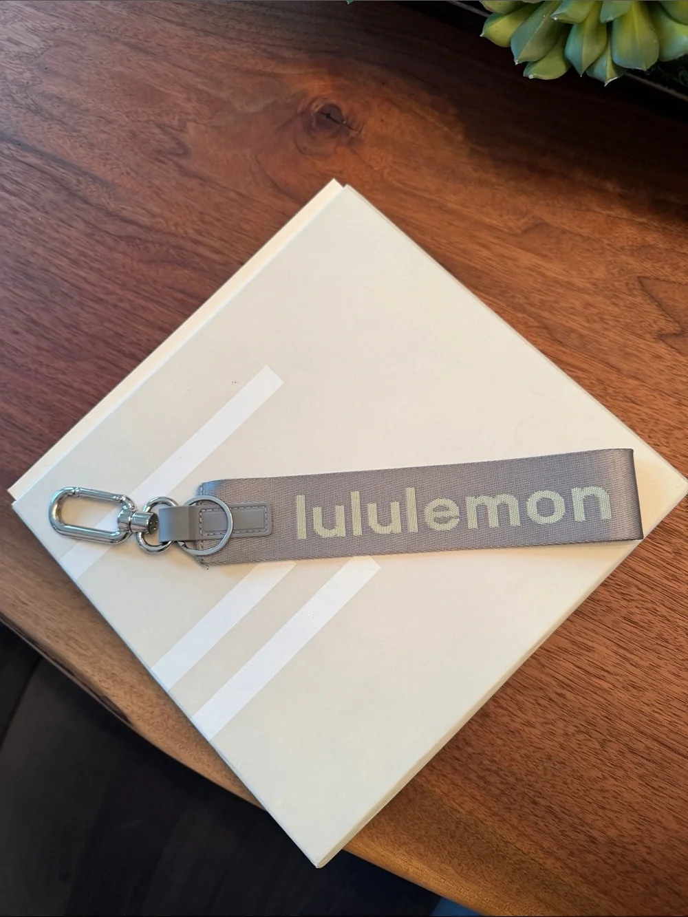 lululemon athletica Gray Logo Key Lanyard Strap